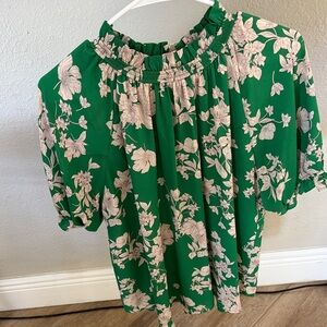 Green Floral Women's Top
